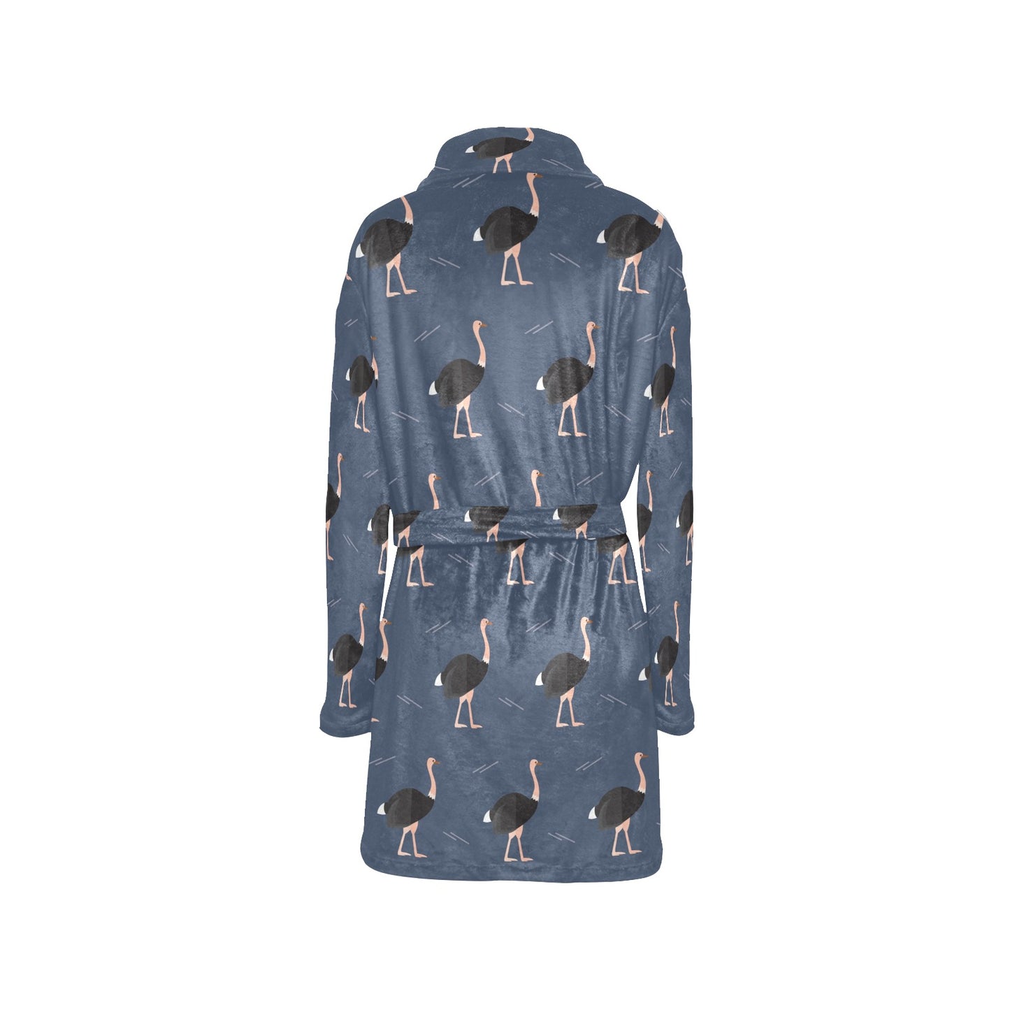 Ostrich Pattern Print Design 04 Women's Fleece Robe