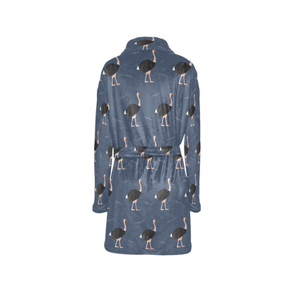 Ostrich Pattern Print Design 04 Women's Fleece Robe