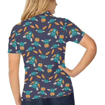 Bat Pattern Print Design 07 Women's Polo Shirt
