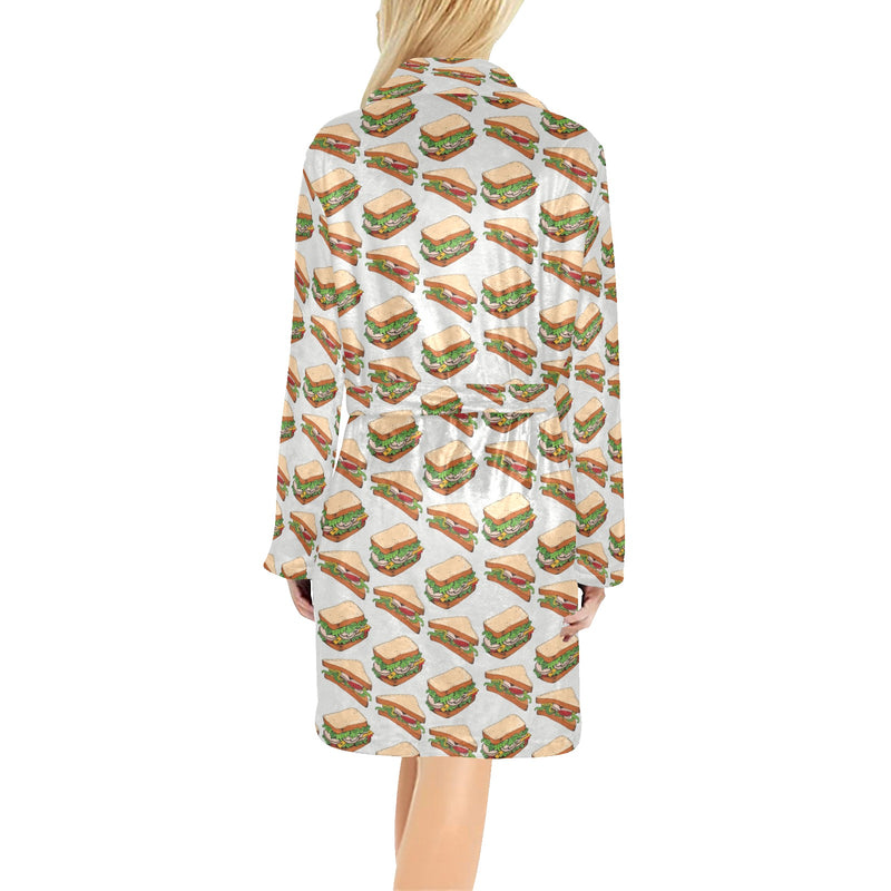 Sandwich Print Design LKS302 Women's Fleece Robe