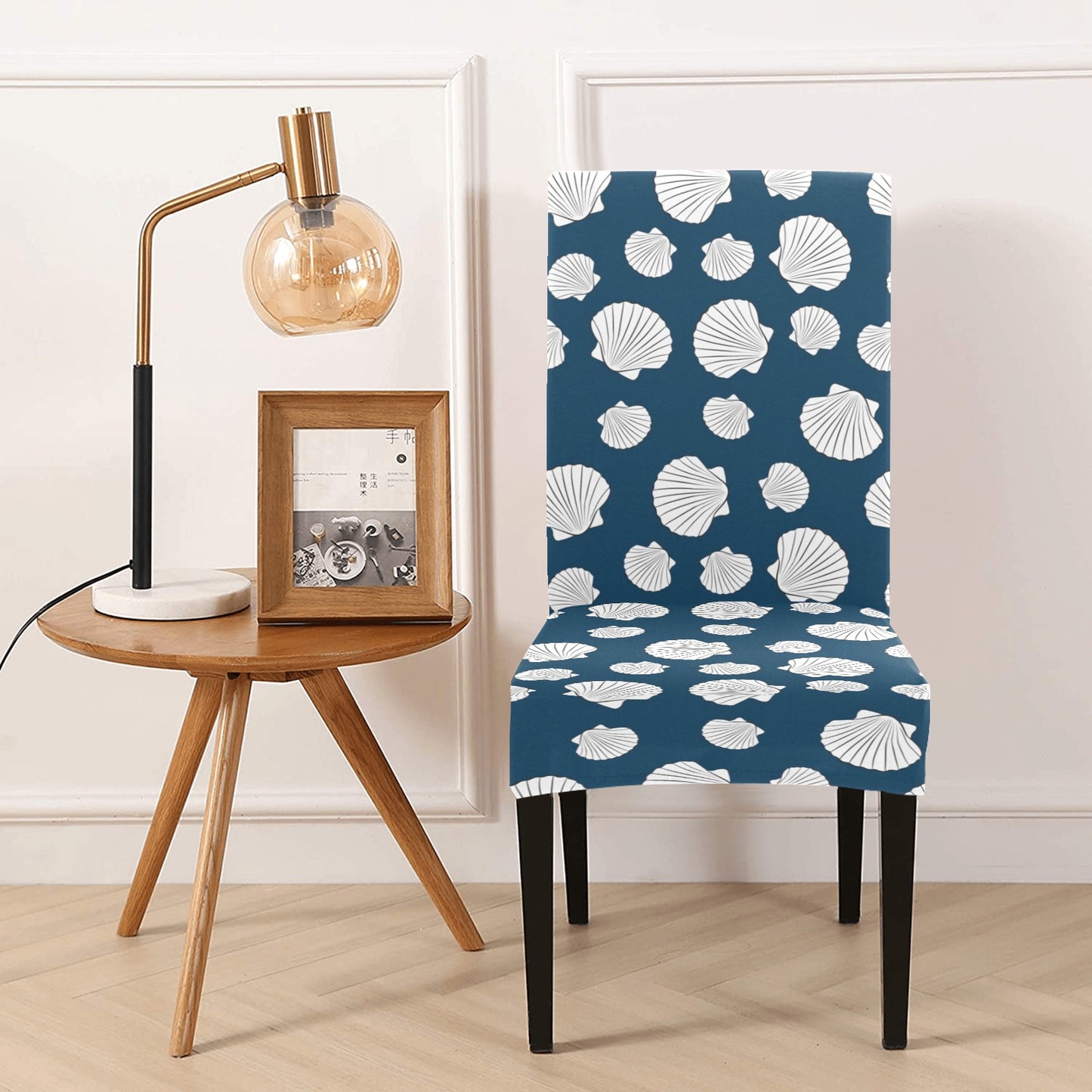 Seashell Print Design LKS3012 Dining Chair Slipcover