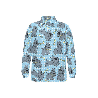 Schnauzers Pattern Print Design A02 Long Sleeve Polo Shirt For Men's