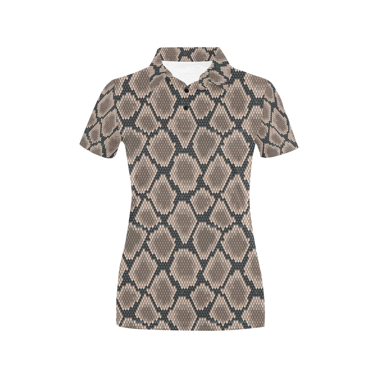 Snake Skin Design Print Women's Polo Shirt