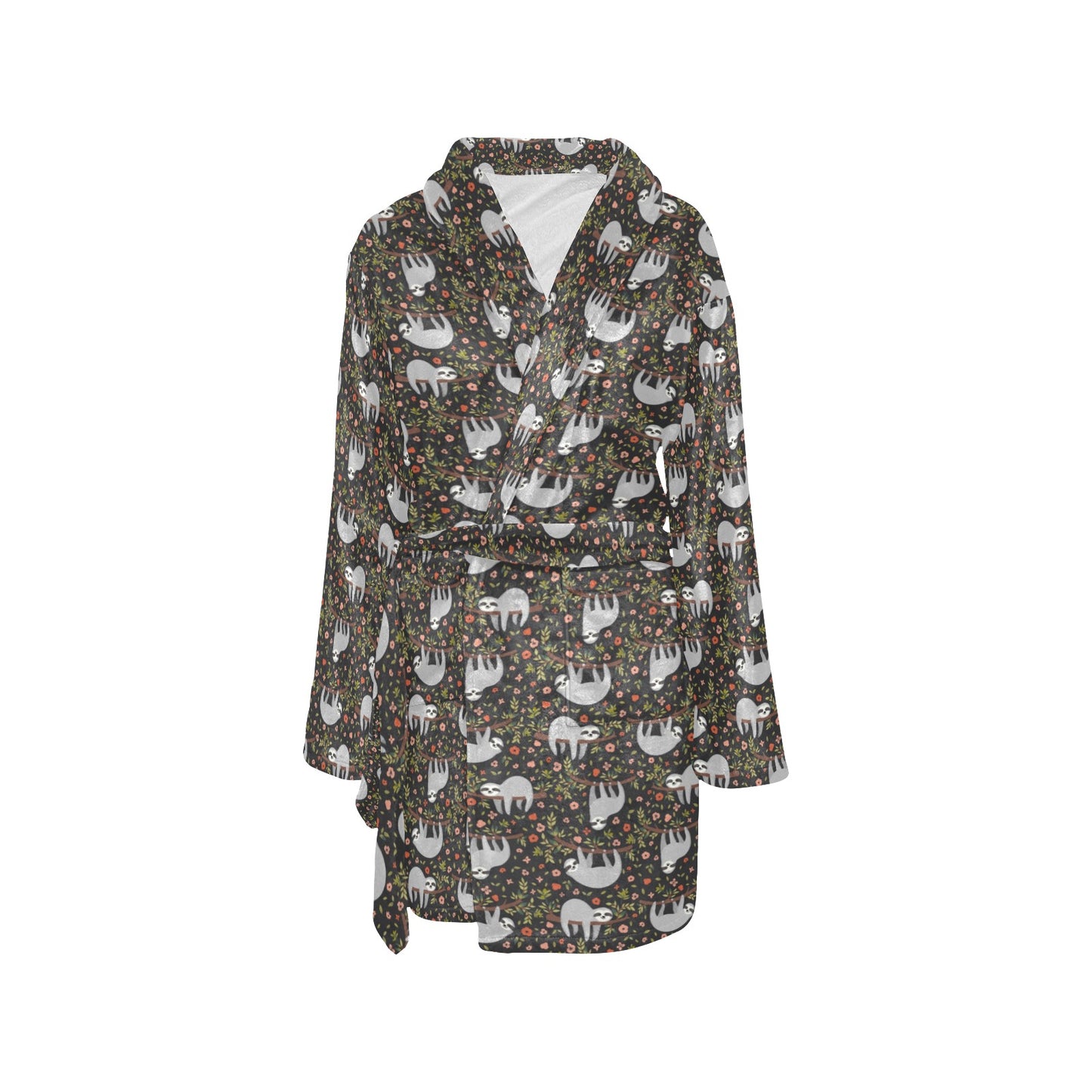 Sloth Cute Design Themed Print Women's Fleece Robe