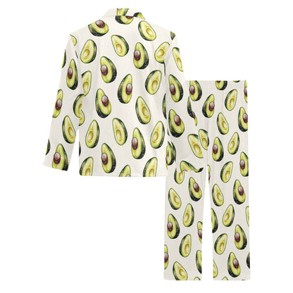 Avocado Pattern Print Design 01 Men's Long Pajama Set