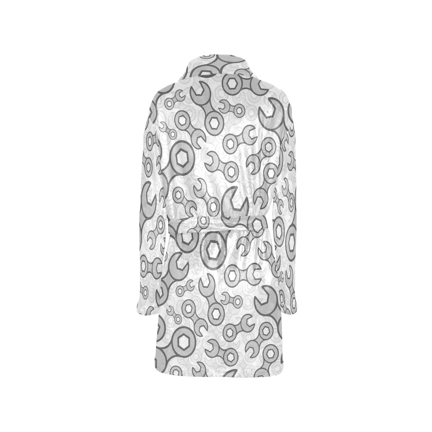 Mechanic Pattern Print Design 05 Women's Fleece Robe