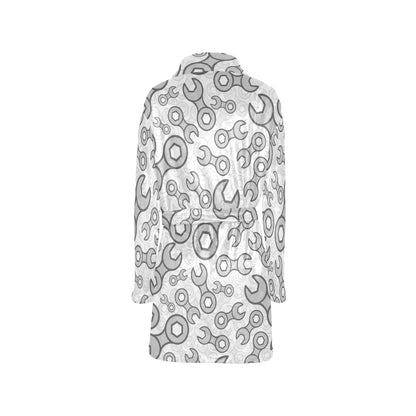 Mechanic Pattern Print Design 05 Women's Fleece Robe