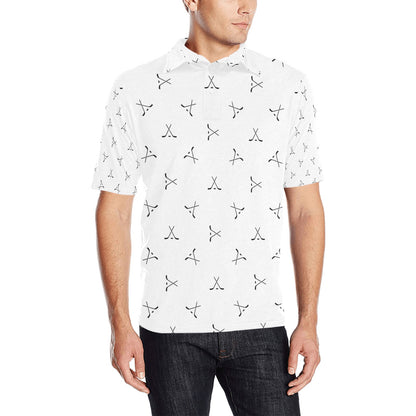 Hockey Print Design LKS304 Men Polo Shirt