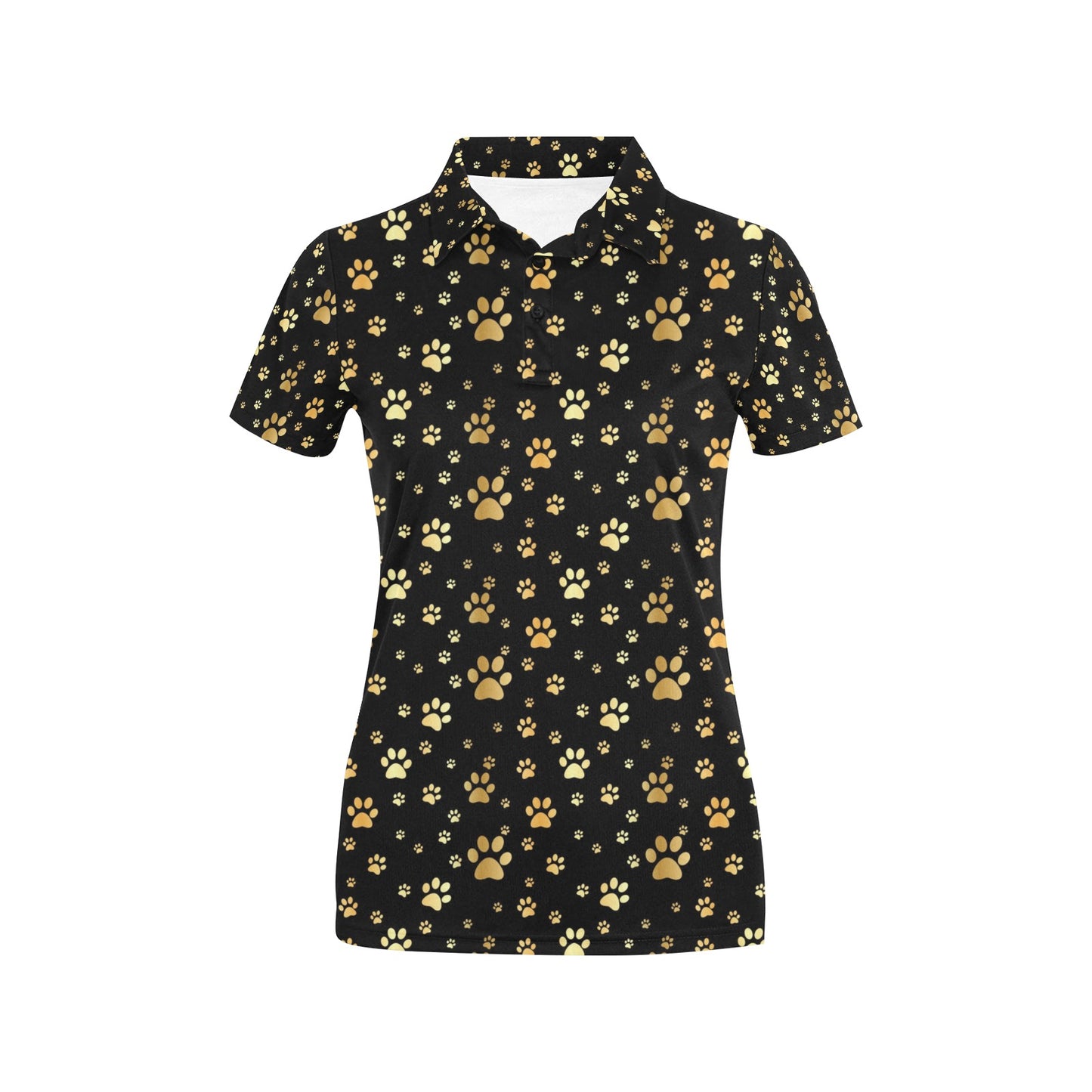 Paw Gold Print Women's Polo Shirt