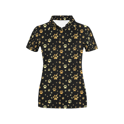 Paw Gold Print Women's Polo Shirt