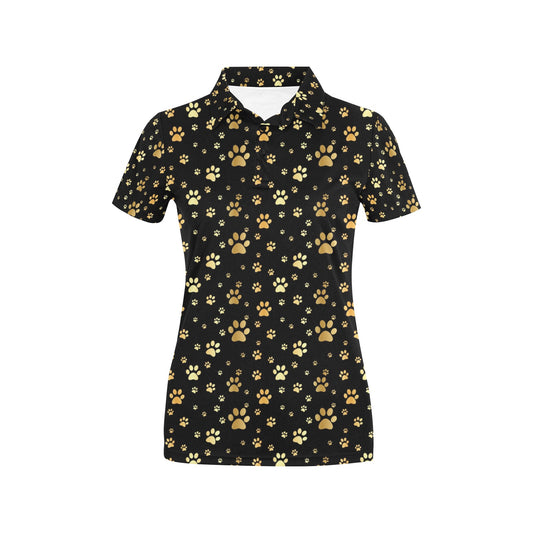 Paw Gold Print Women's Polo Shirt
