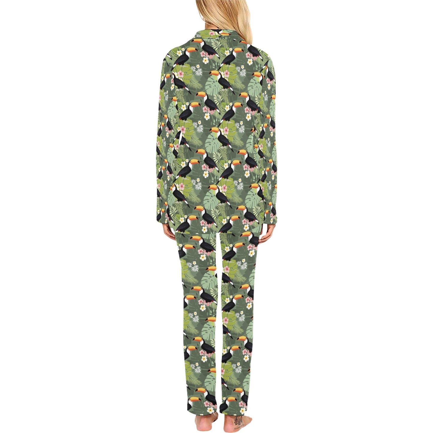 Toucan Print Design LKS304 Women's Long Pajama Set