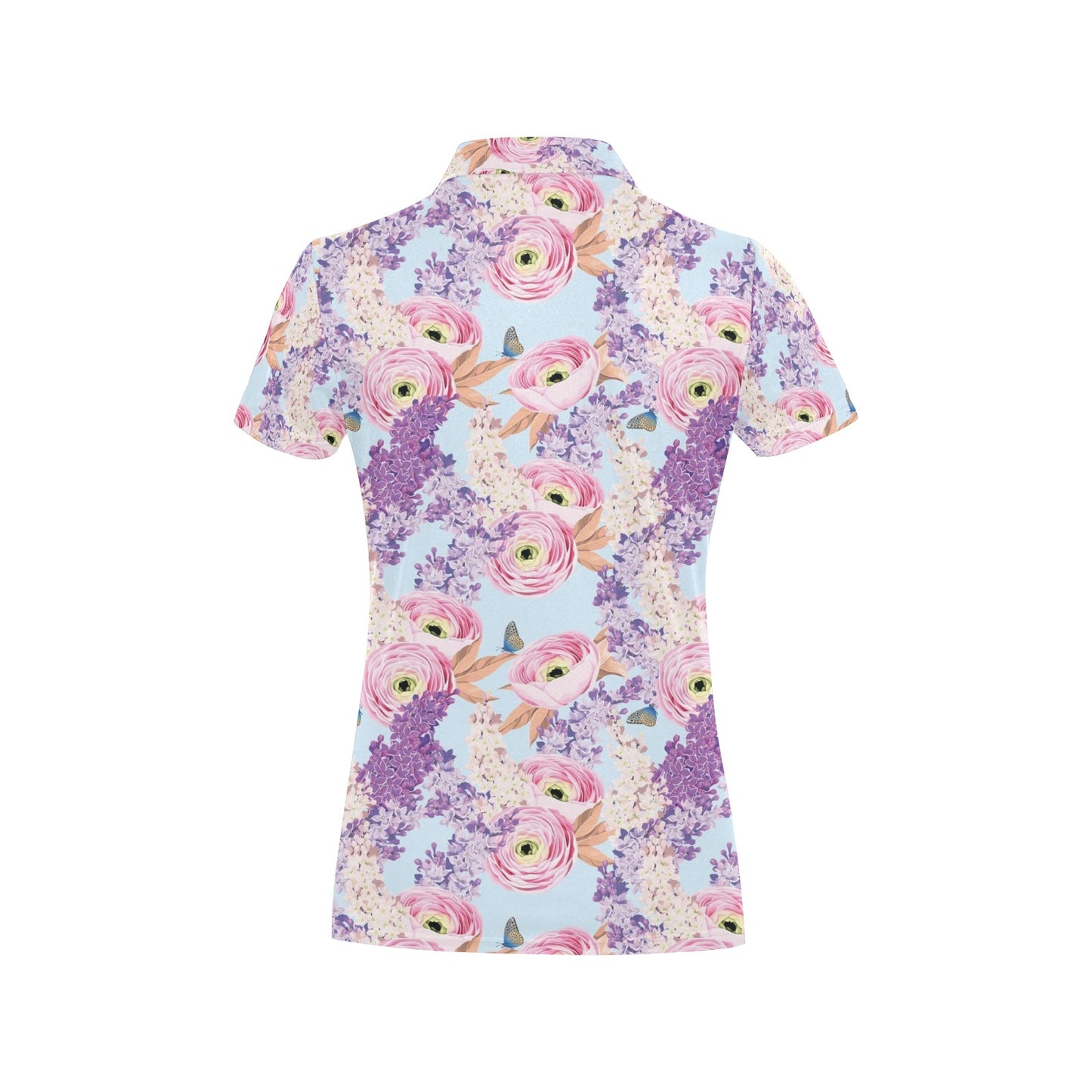 Lilac Pattern Print Design LI03 Women's Polo Shirt