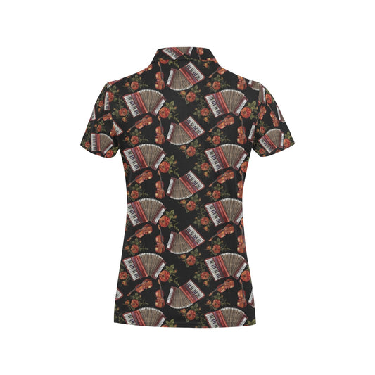 Accordion Print Design LKS403 Women's Polo Shirt