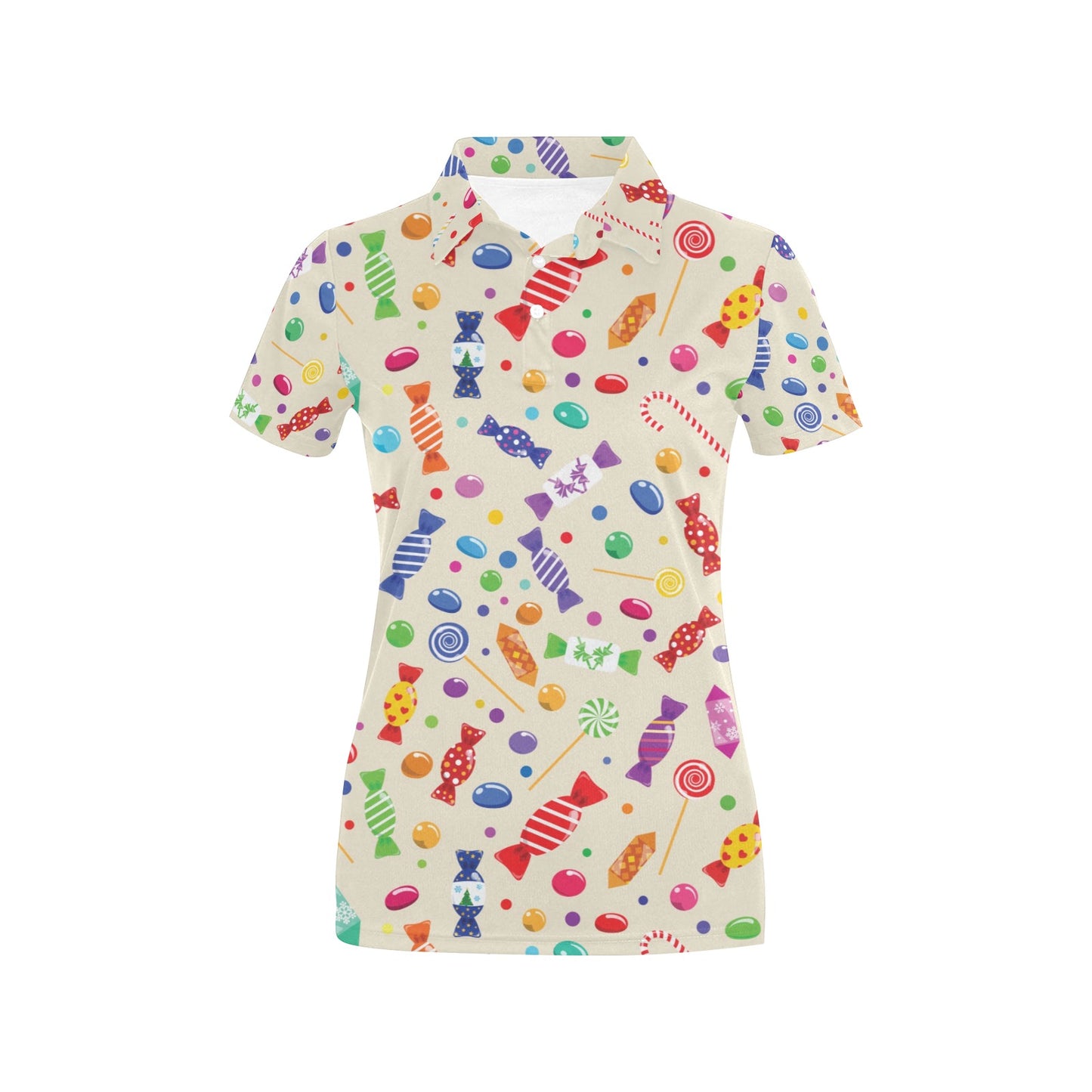 Candy Pattern Print Design 04 Women's Polo Shirt
