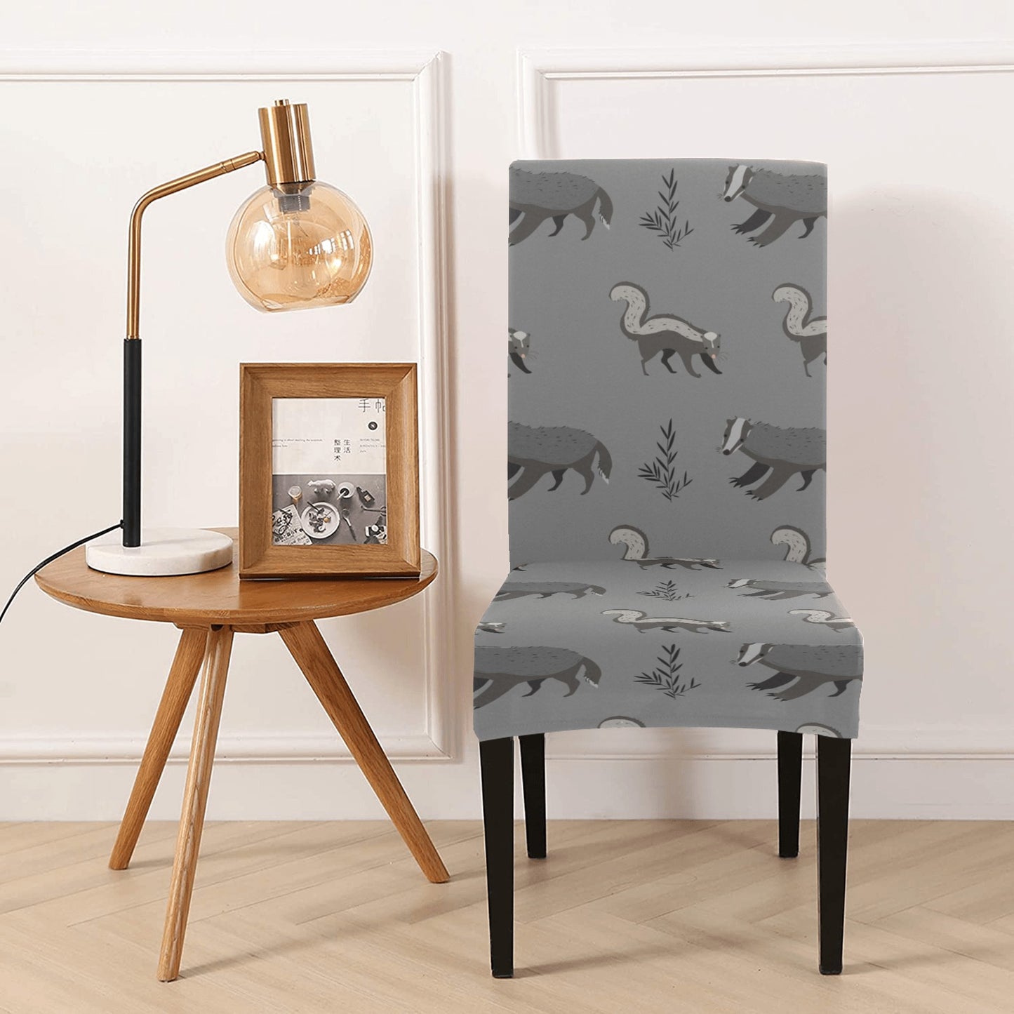 Skunk Print Design LKS301 Dining Chair Slipcover