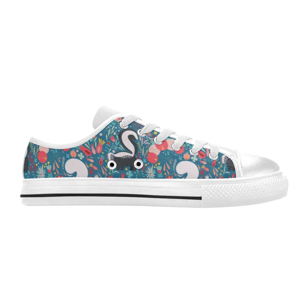 Skunk Print Design LKS302 Canvas Men's Low Top Shoes