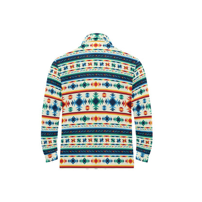 Aztec Pattern Print Design 02 Long Sleeve Polo Shirt For Men's