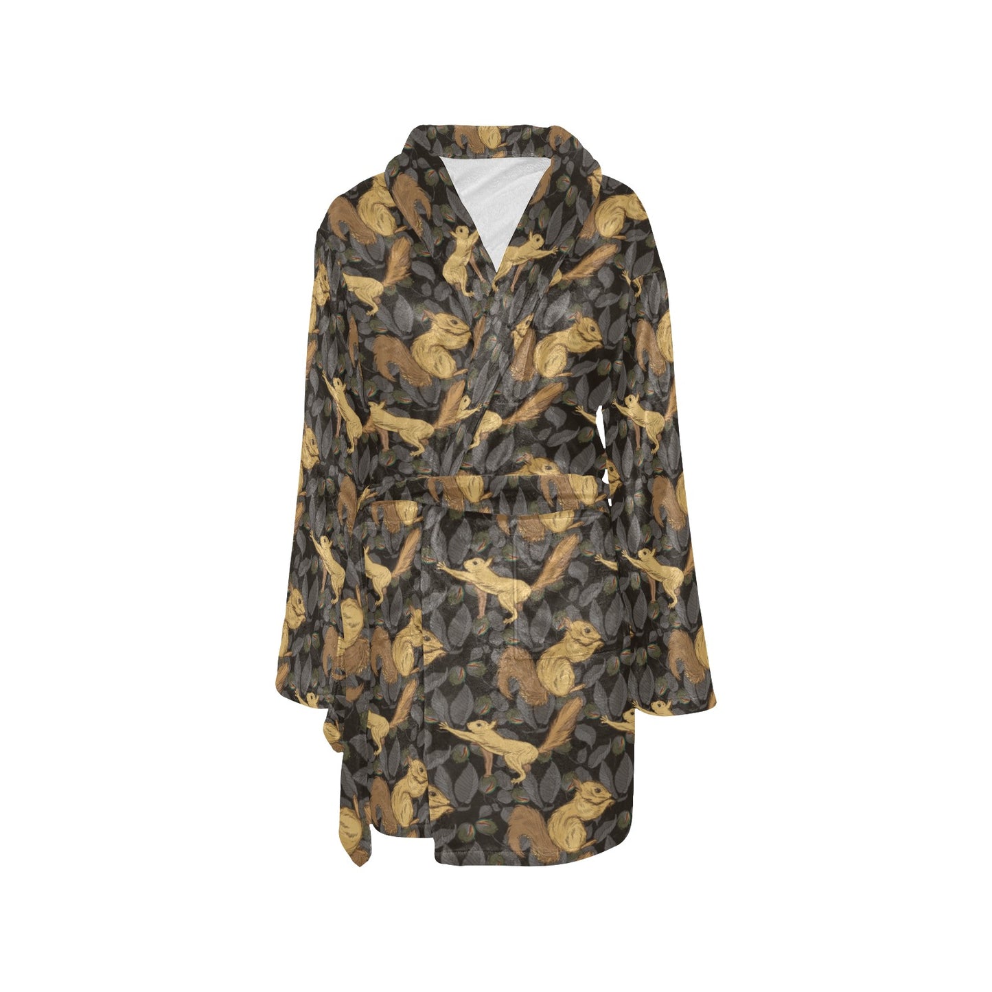 Squirrel Print Design LKS309 Women's Fleece Robe