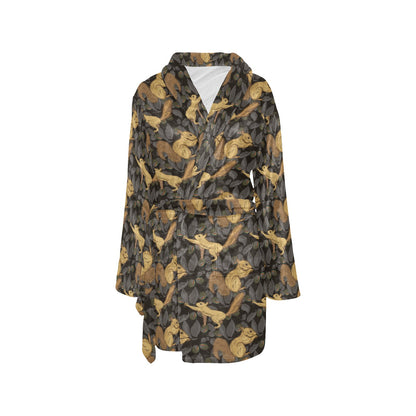 Squirrel Print Design LKS309 Women's Fleece Robe