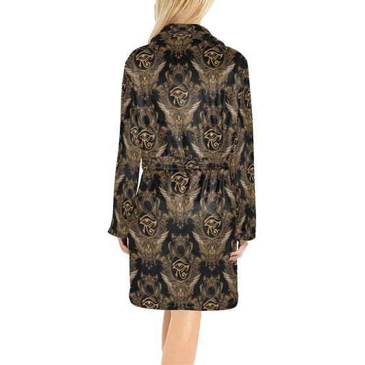 Eye of Horus Mandala Style Women's Fleece Robe
