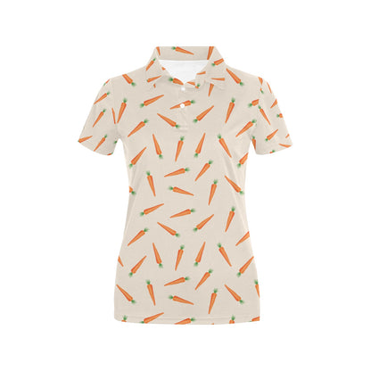 Carrot Pattern Print Design 07 Women's Polo Shirt
