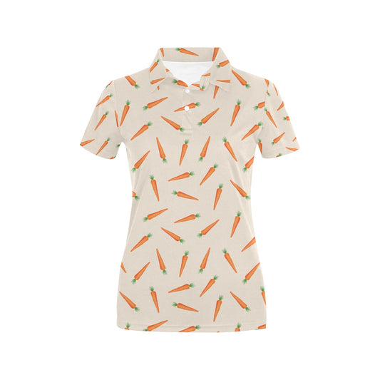 Carrot Pattern Print Design 07 Women's Polo Shirt
