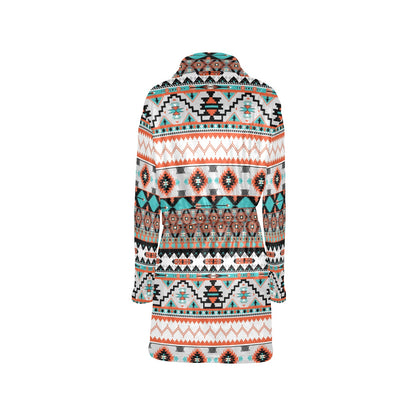 Tribal Aztec Indians pattern Women's Fleece Robe