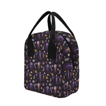 Seaweed With Jelly Fish Print Design LKS305 Insulated Lunch Bag