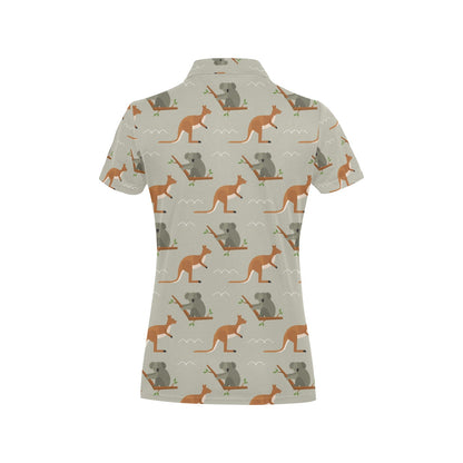 Koala Pattern Print Design 03 Women's Polo Shirt