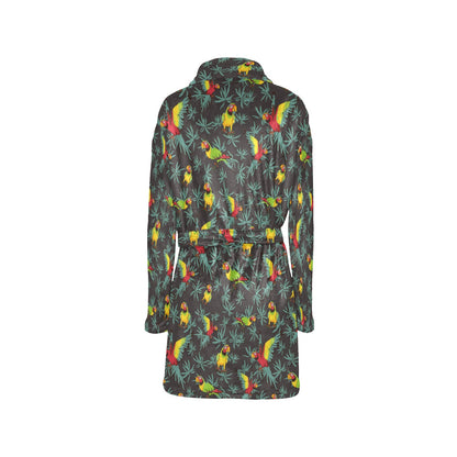 Parrot Themed Print Women's Fleece Robe