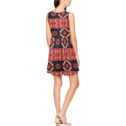 Navajo Pattern Print Design A05 Sleeveless Dress