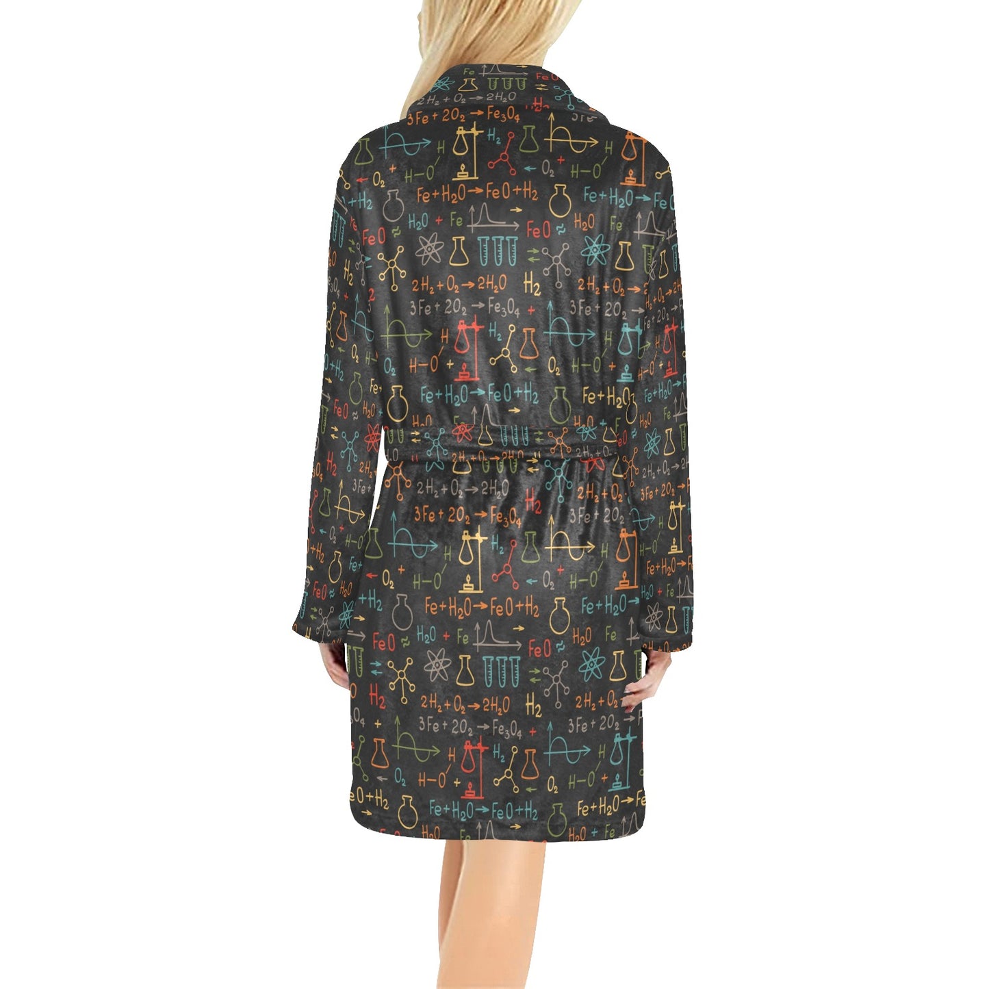 Chemical Pattern Print Design 03 Women's Fleece Robe