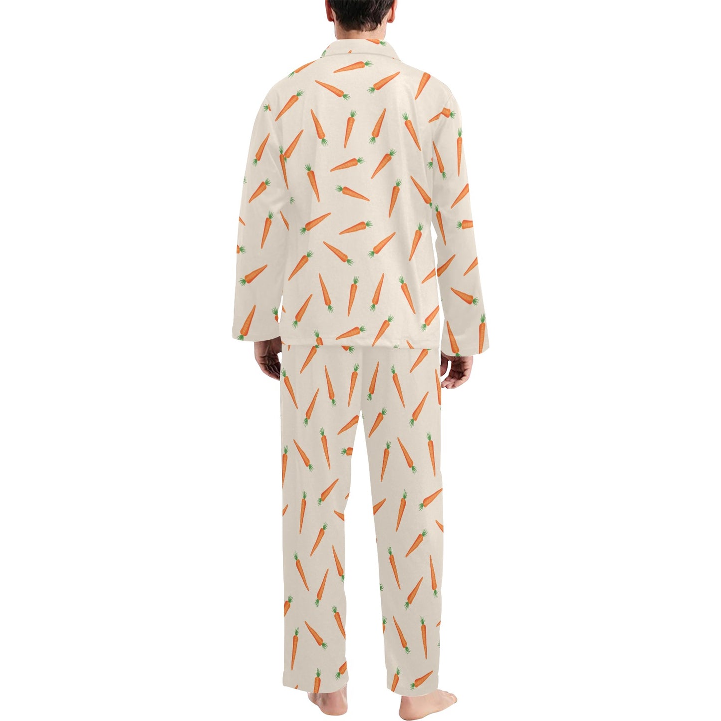 Carrot Pattern Print Design 07 Men's Long Pajama Set