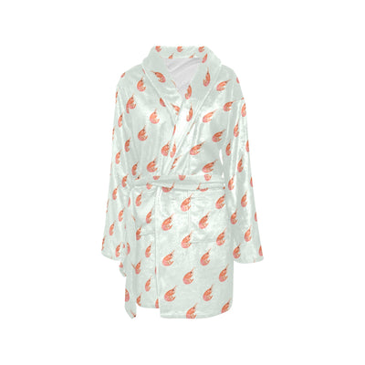 Shrimp Print Design LKS304 Women's Fleece Robe