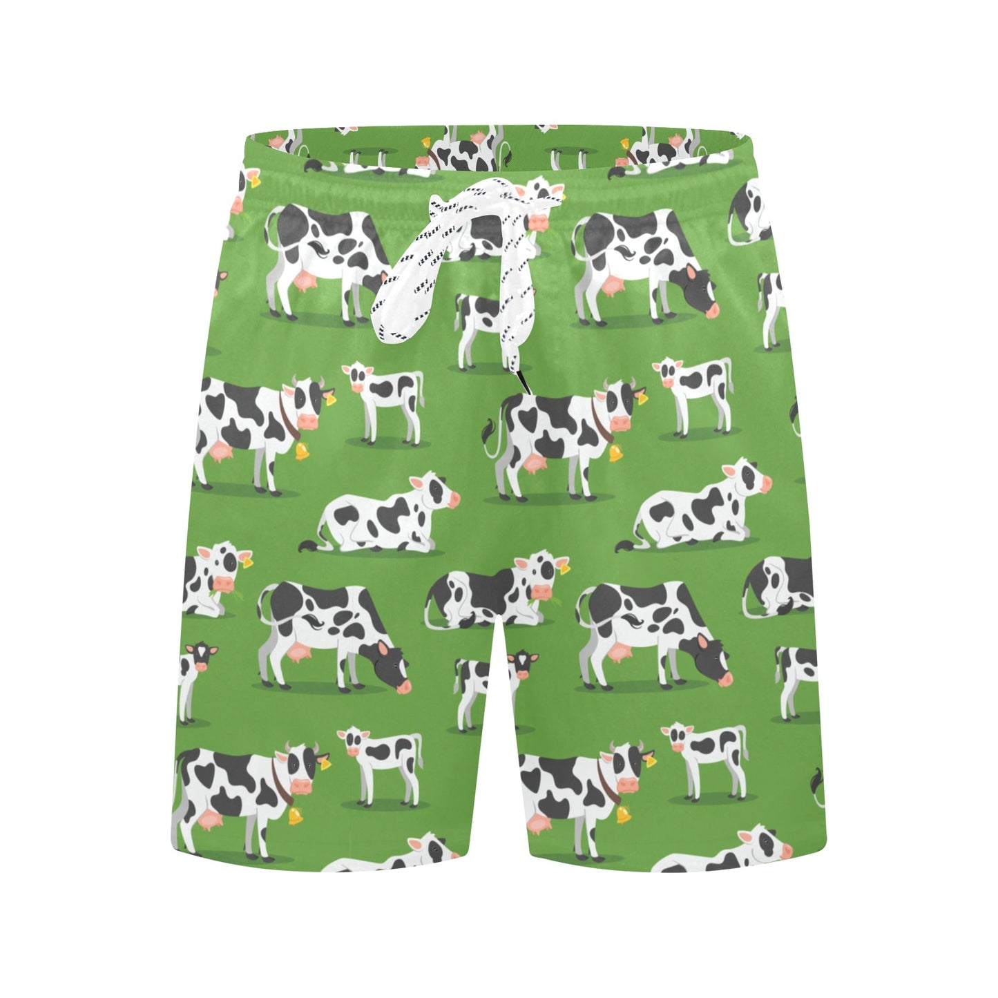 Cow Happy Print Pattern Men's Swim Trunks Beach Shorts
