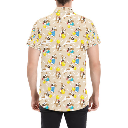Russell Terriers Cute Print Design LKS304 Men Short Sleeve Button Up Shirt