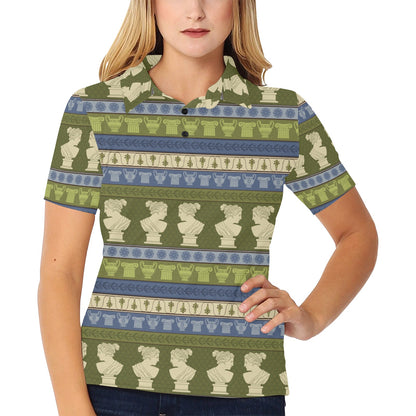 Ancient Greek Statue Print Design LKS301 Women's Polo Shirt