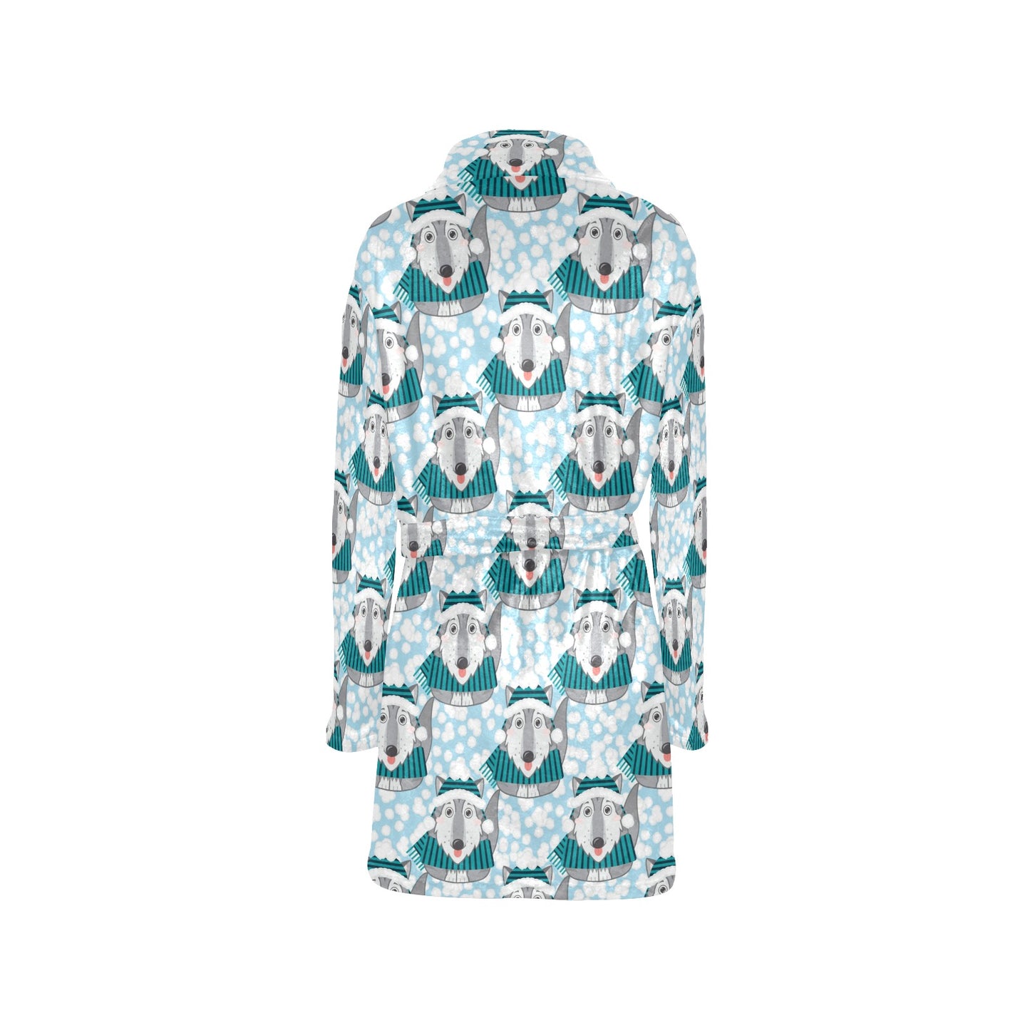 Alaskan Malamute Pattern Print Design 01 Women's Fleece Robe