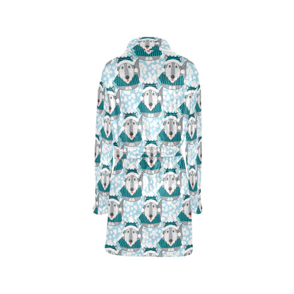 Alaskan Malamute Pattern Print Design 01 Women's Fleece Robe