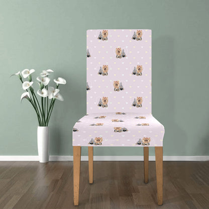 Yorkshire Terriers Print Design LKS302 Dining Chair Slipcover