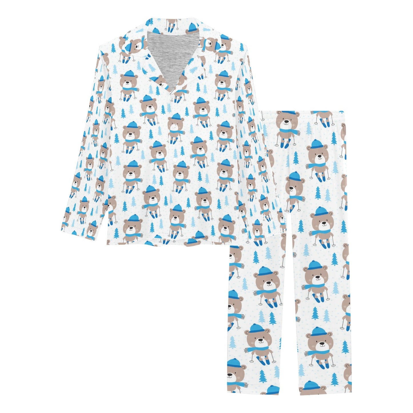Ski Print Design LKS306 Women's Long Pajama Set