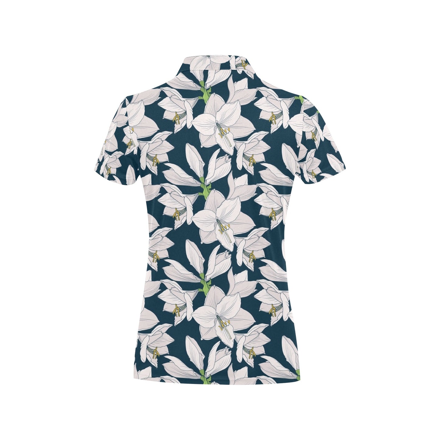 Amaryllis Pattern Print Design AL02 Women's Polo Shirt