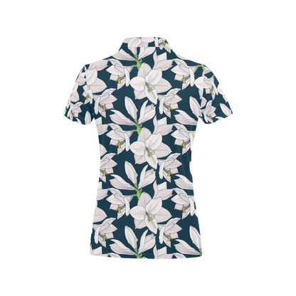 Amaryllis Pattern Print Design AL02 Women's Polo Shirt