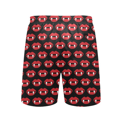 Vampire Lips Print Design LKS302 Men's Swim Trunks Beach Shorts