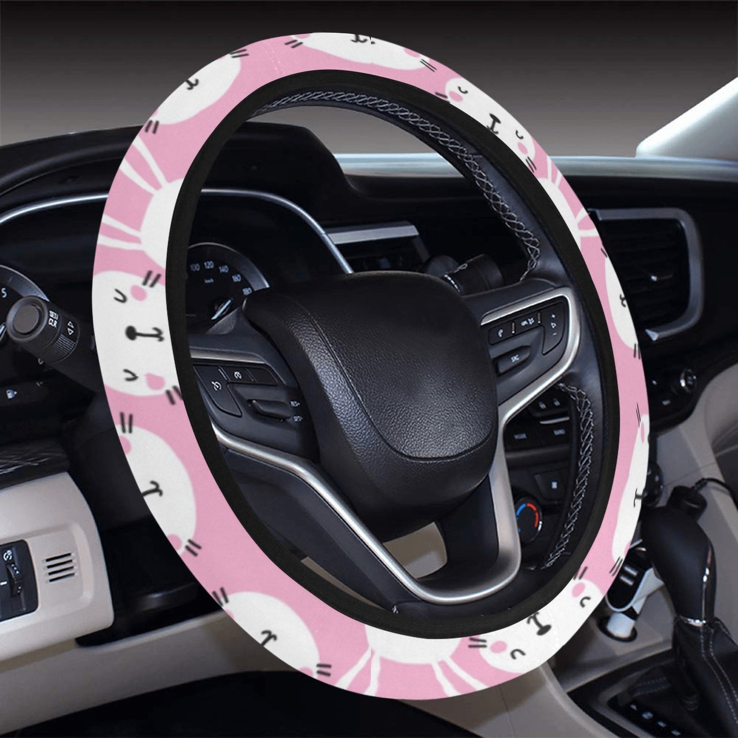 Rabbit Print Design LKS401 Steering Wheel Cover with Elastic Edge