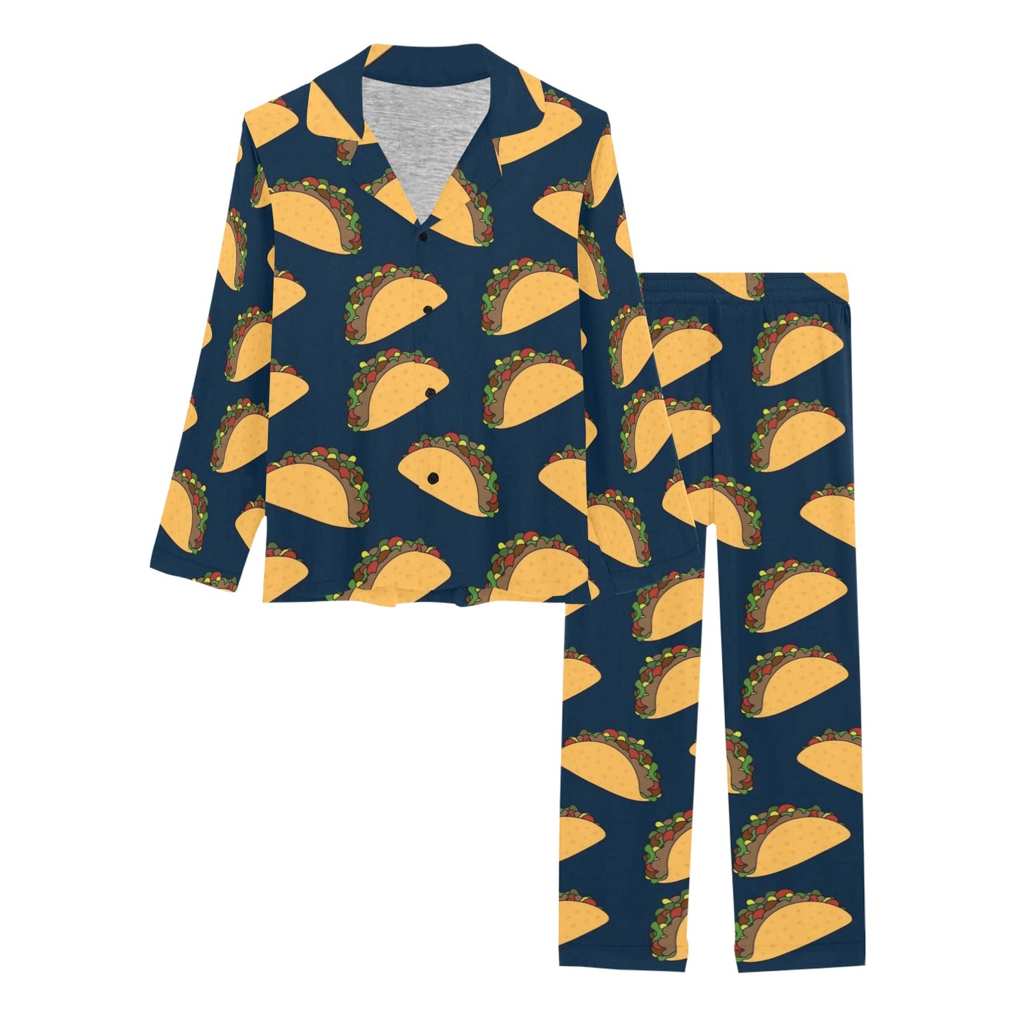 Taco Pattern Print Design TC04 Women's Long Pajama Set