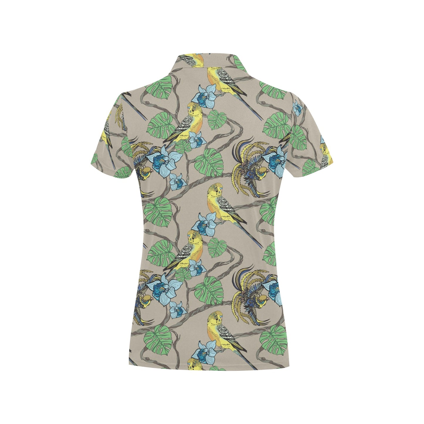 Parakeet Pattern Print Design A02 Women's Polo Shirt