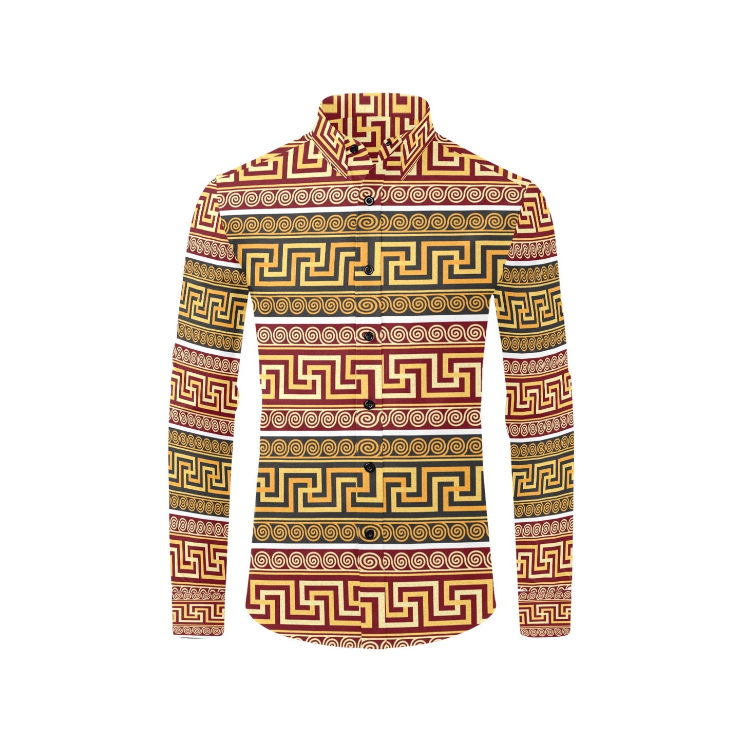 Ancient Greek Pattern Print Design LKS302 Men's Long Sleeve Dress Shirt