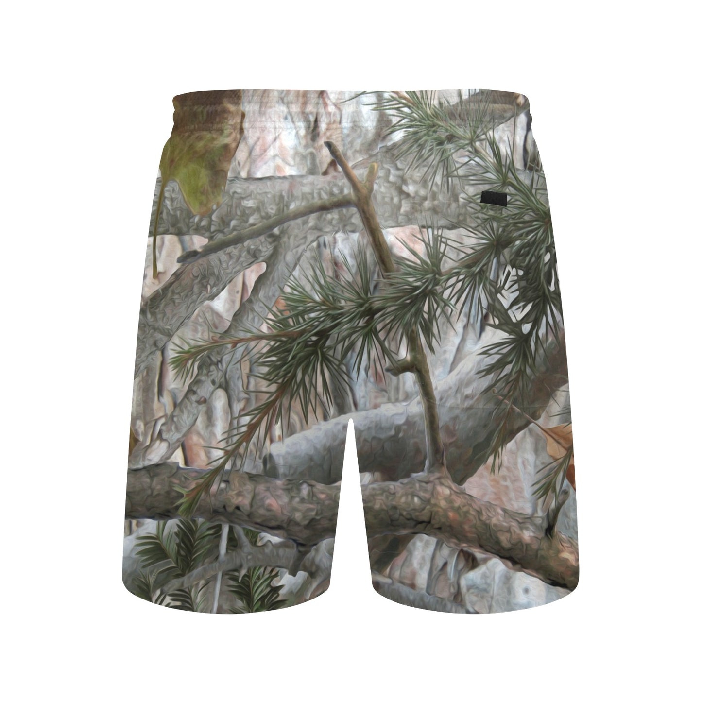 Camo Realistic Tree Forest Pattern Men's Swim Trunks Beach Shorts